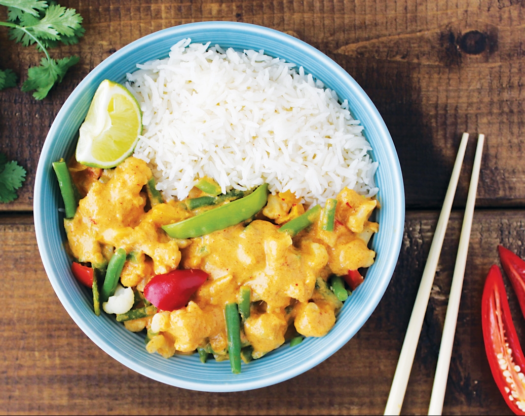 Vegan Penang curry with rice