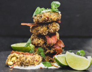 Spicy Sweetcorn Fritters with Bacon