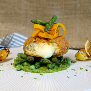 Salmon, Haddock & Asparagus fishcake